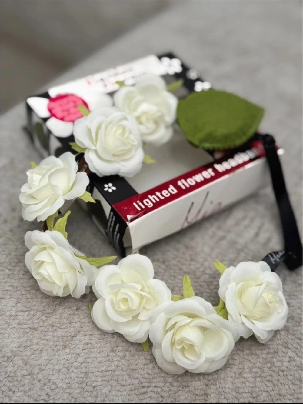 White Floral Headband for Women - Elegant Rose Crown